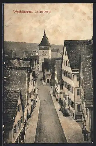 AK Waiblingen, Blick in die Langestrasse