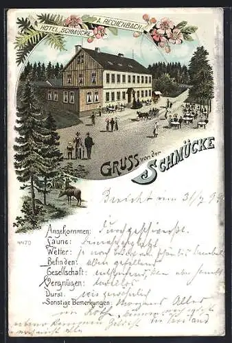 Lithographie Schmücke, Hotel Schmücke, Inh. A. Rechenbach