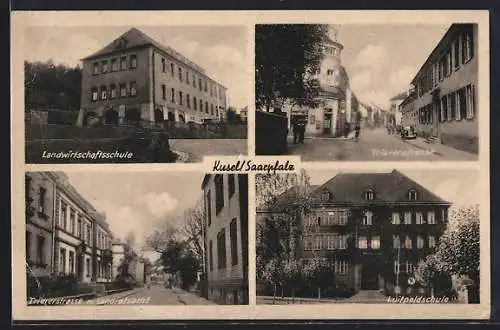 AK Kusel /Saarpfalz, Landwirtschaftsschule, Luitpoldschule, Triererstrasse mit Landrat- und Arbeitsamt