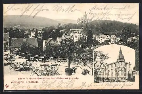 AK Königstein i. Taunus, Bild von der Gartenterrasse des Restaurants Procasty
