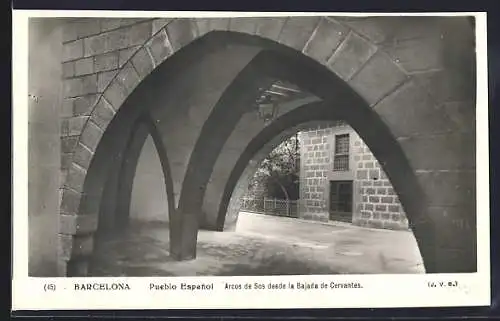 AK Barcelona, Arcos de Sos desde la Bajada de Cervantes