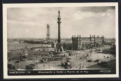 AK Barcelona, Monumento a Colón y Puerto de la Paz