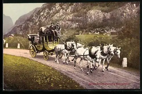 AK Schweiz, Postkutsche der Gebirgspost