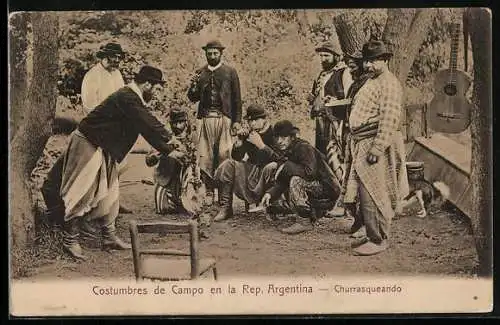 AK Costumbres de Campo en la Rep. Argentina, Churrasqueando