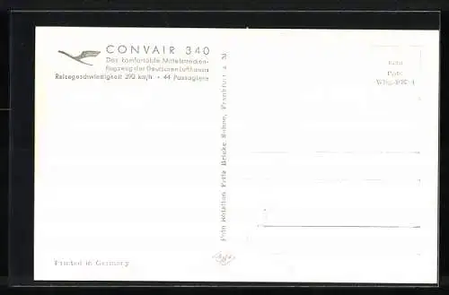 AK Verkehrsflugzeug Convair 340 der Lufthansa