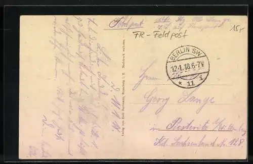 AK Lubine, Stadtkern des ehemaligen Kriegsschauplatzes 1914-15