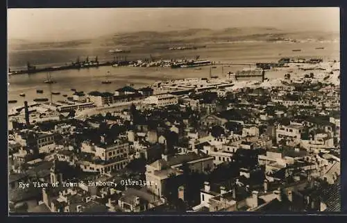 AK Gibraltar, Eye View of Town & Harbour
