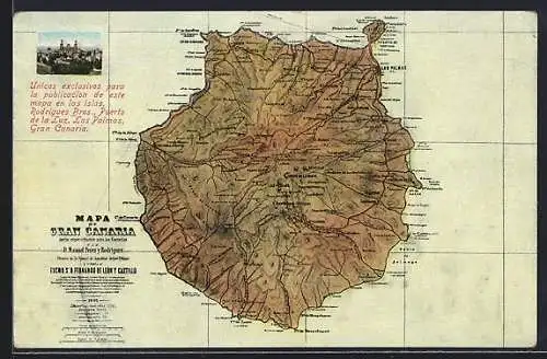 AK Las Palmas /Gran Canaria, Mapa de Gran Canaria