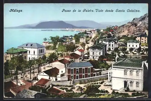 AK Malaga, Paseo de la Galeta, Visto desde Santa Catalina