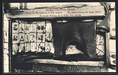 AK Madrid, Antigua Casa Botin, Plaza de Herradores 7, El clásico horno del Siglo XVII