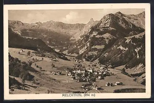 AK Melchthal, Teilansicht mit Bergen