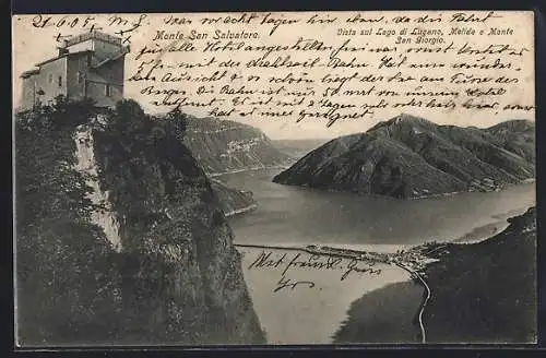 AK Monte San Salvatore, Vista sul Lago di Lugano, Melide e Monte San Giorgio