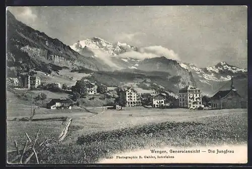 AK Wengen, Generalansicht mit Jungfrau