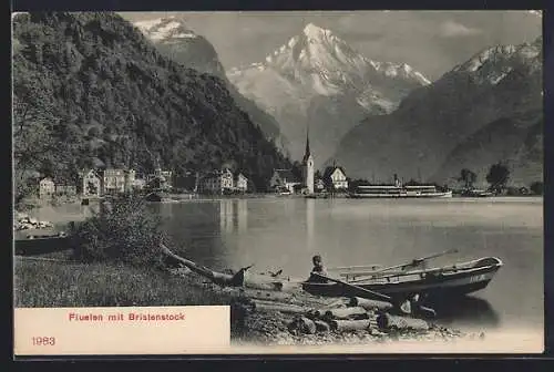 AK Fluelen, Uferpartie mit Bristenstock