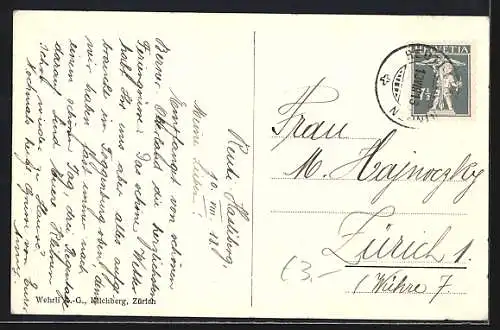 AK Meiringen, Haslibergstrasse mit zwei Männern