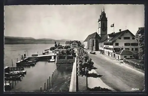 AK Meilen, Strassenpartie mit Kirche