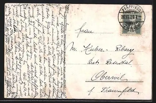 AK Spiez, Uferpartie mit Niesen und Blüemlisalp