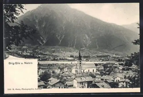 AK Brig-Glis, Teilansicht mit Kirche und Naters