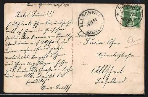 AK Stein am Rhein, Uferpartie mit Brücke