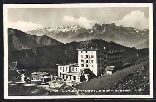 AK Rochers de Naye, Grand Hotel, Glacier du Trient et Dents du Midi