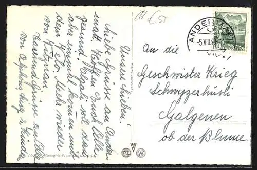 AK Andermatt, Teilansicht mit Oberalpstrasse