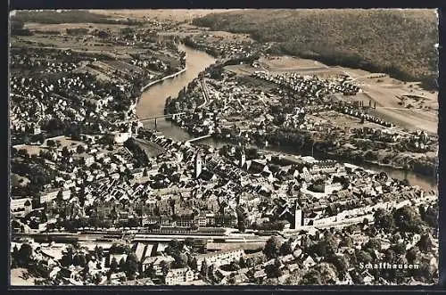 AK Schaffhausen, Teilansicht mit Bahnhof