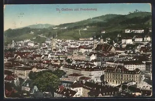 AK St. Gallen, Teilansicht mit Freudenberg