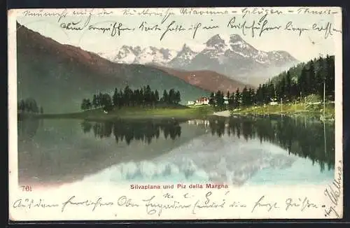 AK Silvaplana, Silvaplana und Piz della Margna vom Wasser aus