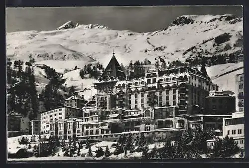 AK St. Moritz, Palace-Hotel im Winter