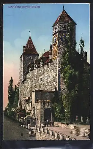 AK Rapperswil, Schloss mit Treppenaufgängen