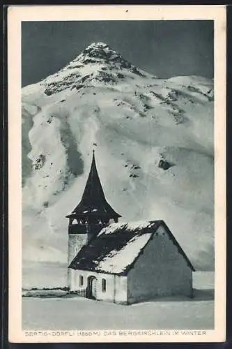 AK Sertig-Dörfli, Bergkirchlein im Winter