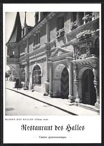 AK Neuchatel, Restaurant des Halles A. Montandon, Maison des Halles