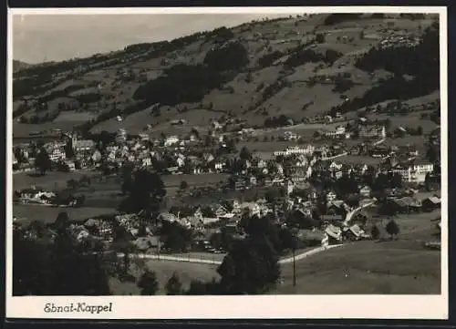 AK Ebnat-Kappel, Gesamtansicht mit Strassen aus der Vogelschau