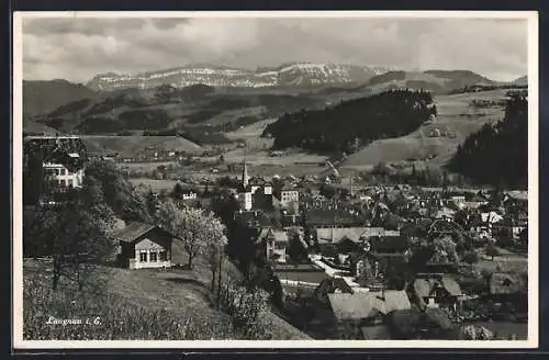 AK Langnau i. E., Totalansicht mit Kirche