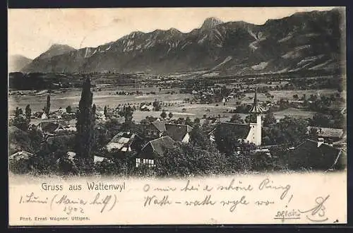 AK Wattenwil, Ortsansicht mit Kirche
