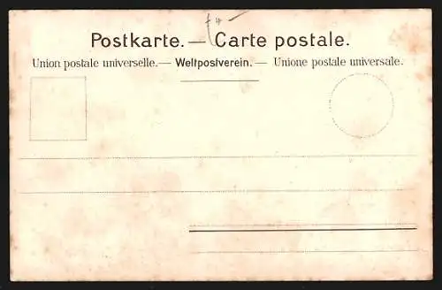 Lithographie Basel, Ortsansicht mit Alter Rheinbrücke, Strassenbahn