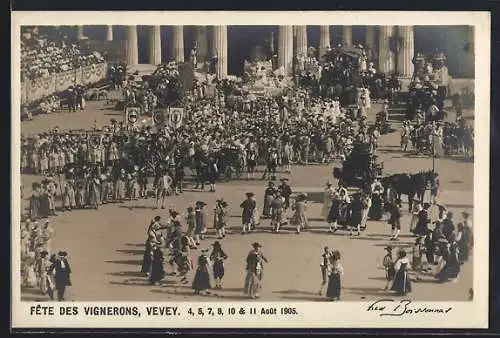 AK Vevey, Fete des Vignerons 1905, Winzerfest