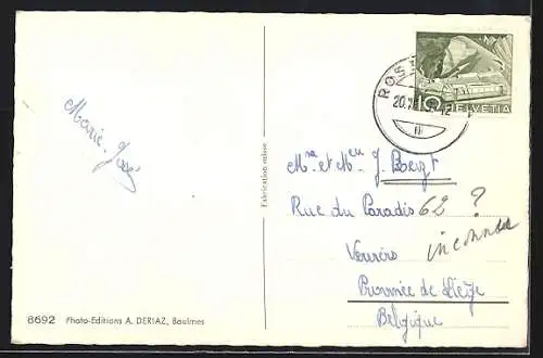 AK Rossinieres, Totalansicht aus der Vogelschau