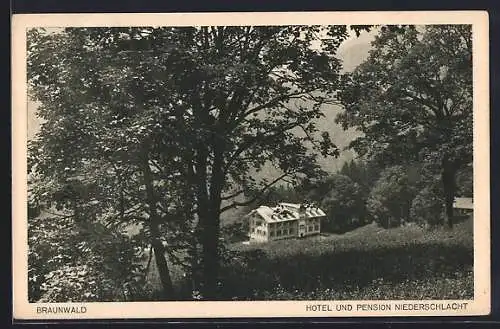 AK Braunwald, Hotel und Pension Niederschlacht