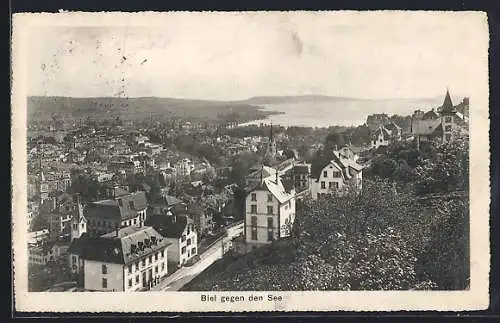 AK Biel, Ortsansicht gegen den See