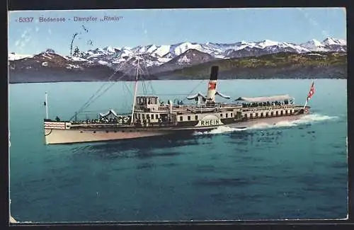 AK Bodensee-Dampfer Rhein in Fahrt