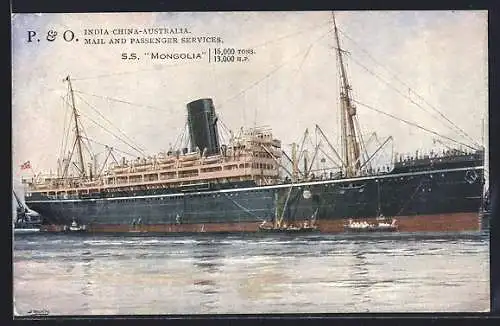 AK Passagierschiff SS Mongolia in Fahrt
