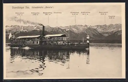 AK Salondampfer Bavaria auf dem Starnberger See