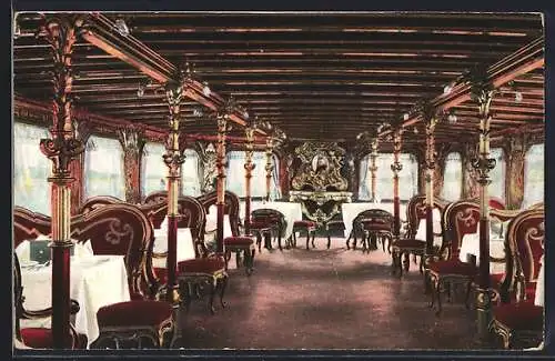 AK Prachtsalon des Dampfers Luitpold am Starnbergersee