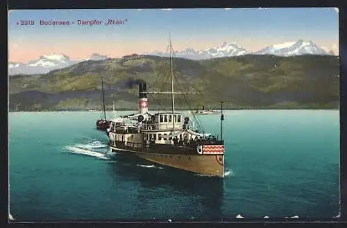 AK Bodensee-Dampfer Rhein in Fahrt