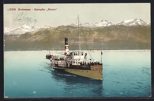 AK Bodensee-Dampfer Rhein in Fahrt