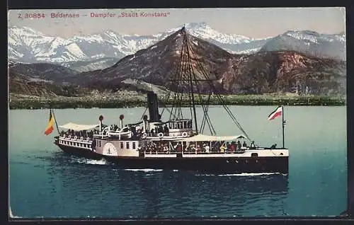 AK Bodensee-Dampfer Stadt Konstanz in Fahrt