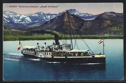AK Bodensee-Dampfer Stadt Konstanz in Fahrt