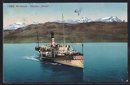 AK Bodensee-Dampfer Rhein in Fahrt