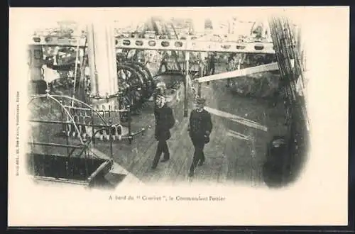 AK An Bord des französischen Kriegsschiffes Courbet, Commandant Pottier